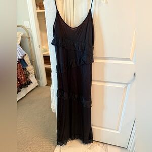 Elegant Black Layered Maxi Dress